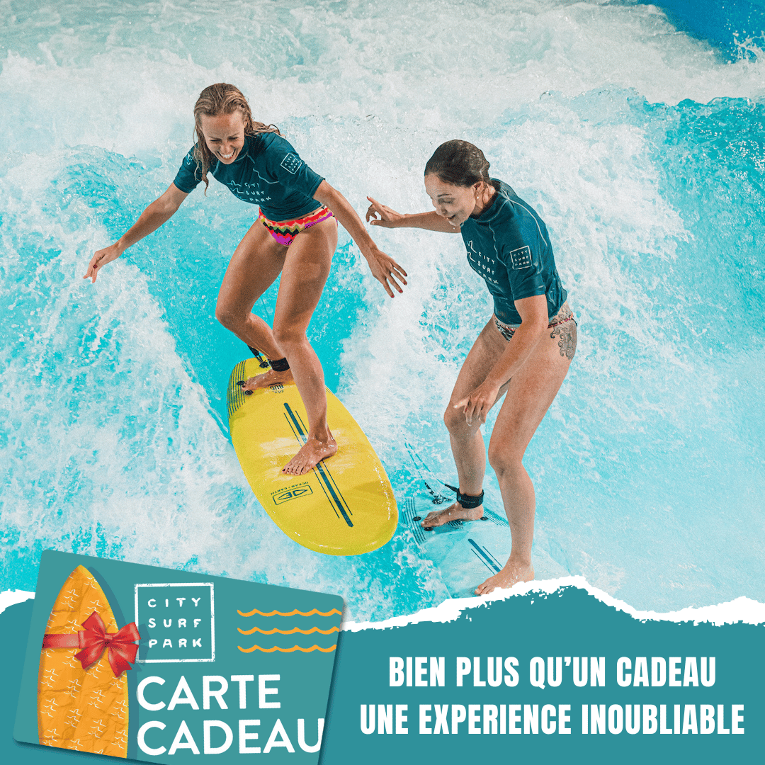 Bon cadeau session de surf duo couple Lyon